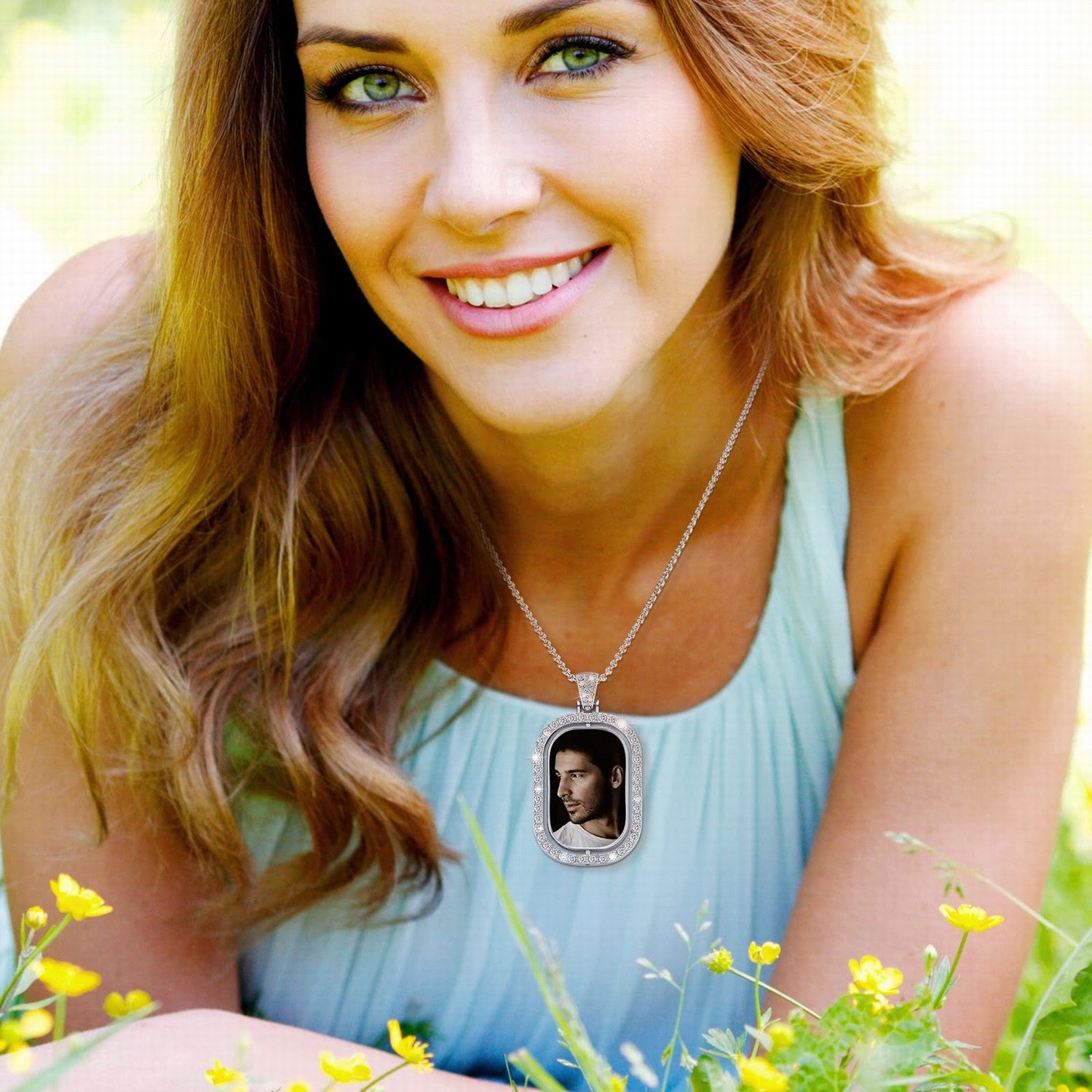 Actual Photo Necklace, Engraved Photo Jewelry, Heart Picture Necklace, Memorial Necklace, My Guardian Angel, Personalized Necklace Gift